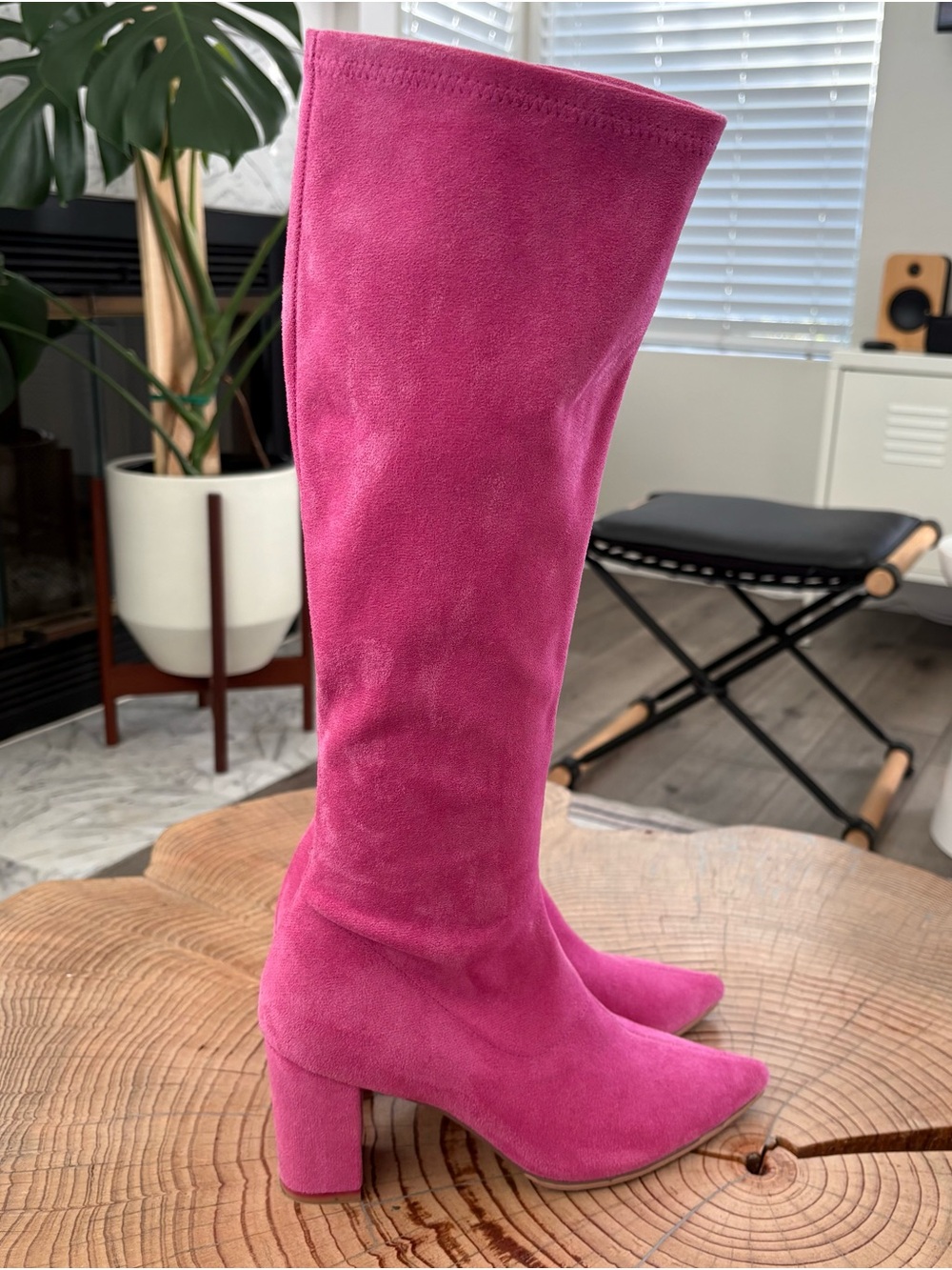 Silent D Pink Microsuede Knee High Boots Size 37 - Picture 6 of 8